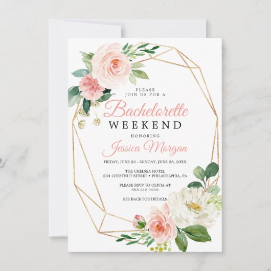 Bachelorette Weekend Icona Einladung (Vorderseite)
