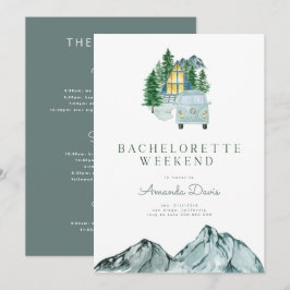 Bachelorette Weekend im Camping Wald Einladung