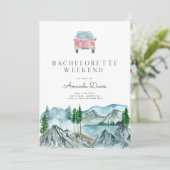Bachelorette Weekend in Woods Cabanas Camping Einladung (Stehend Vorderseite)