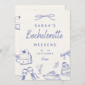 Bachelorette Weekend individuelle Einladung (Vorne/Hinten)