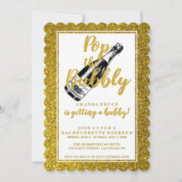 Bachelorette Weekend Itineraler Gold Glitzer Einladung