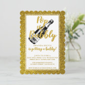 Bachelorette Weekend Itineraler Gold Glitzer Einladung (Stehend Vorderseite)