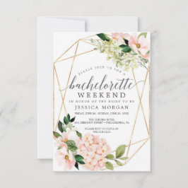 Bachelorette Weekend Itinerary Blush Hydrangea Einladung