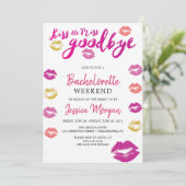 Bachelorette Weekend Itinerary Kiss Einladung (Stehend Vorderseite)