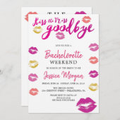 Bachelorette Weekend Itinerary Kiss Einladung (Vorne/Hinten)