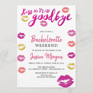 Bachelorette Weekend Itinerary Kiss Einladung