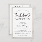 Bachelorette Weekend Itinerary Marmor Goldrahmen Einladung (Vorne/Hinten)