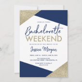 Bachelorette Weekend Itinerary Navy Einladung (Vorderseite)