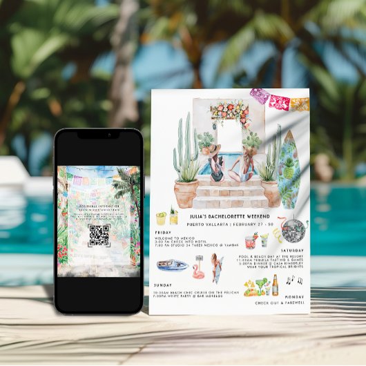 Bachelorette Weekend Itinerary | Tropical Mexico Einladung