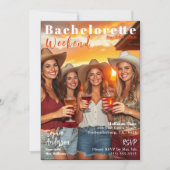 Bachelorette Weekend Magazine Cover Einladung (Vorderseite)