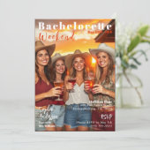 Bachelorette Weekend Magazine Cover Einladung (Stehend Vorderseite)
