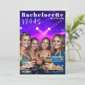 Bachelorette Weekend Magazine Cover Einladung (Stehend Vorderseite)