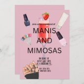 Bachelorette Weekend Mani & Mimosas Einladung (Vorne/Hinten)
