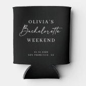 Bachelorette Weekend | Minimalist Elegant Black Dosenkühler (Vorderseite)