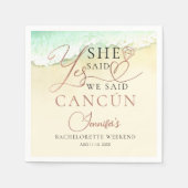 Bachelorette Weekend Napkins | Strand von Cancun Serviette (Vorderseite)
