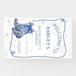 Bachelorette Weekend Party Blauer Begrüßungszeiche Banner