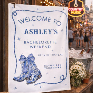 Bachelorette Weekend Party Blauer Begrüßungszeiche Banner