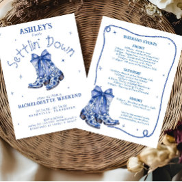 Bachelorette Weekend Party Blue Einladung