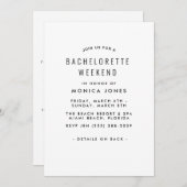 Bachelorette Weekend-Party Einladung (Vorne/Hinten)