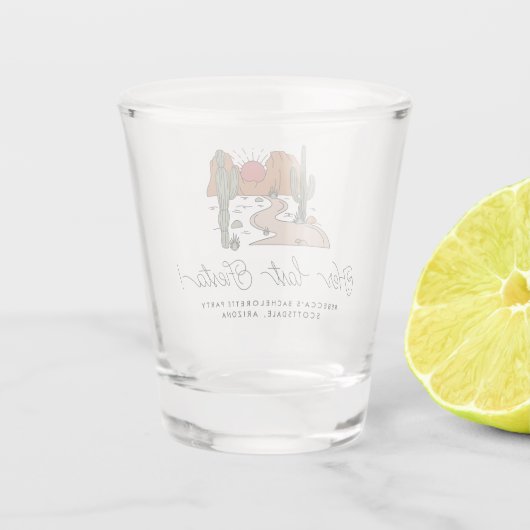 Bachelorette Weekend Party Fiesta Personalisiert Schnapsglas (Rückseite)