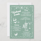 Bachelorette Weekend Party Green Einladung (Rückseite)