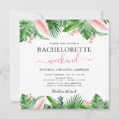 Bachelorette Weekend Party Tropische Palmen Einladung (Vorderseite)