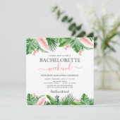 Bachelorette Weekend Party Tropische Palmen Einladung (Stehend Vorderseite)