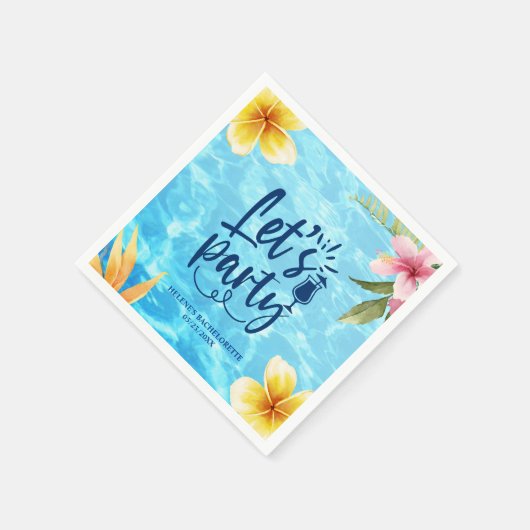 Bachelorette Weekend Personalisiert Pool Party Serviette (Ecke)