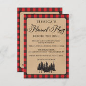 Bachelorette Weekend Route Flannel Flying Einladung (Vorne/Hinten)