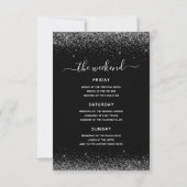 Bachelorette Weekend Silver Modern Glitzer Party Einladung (Rückseite)