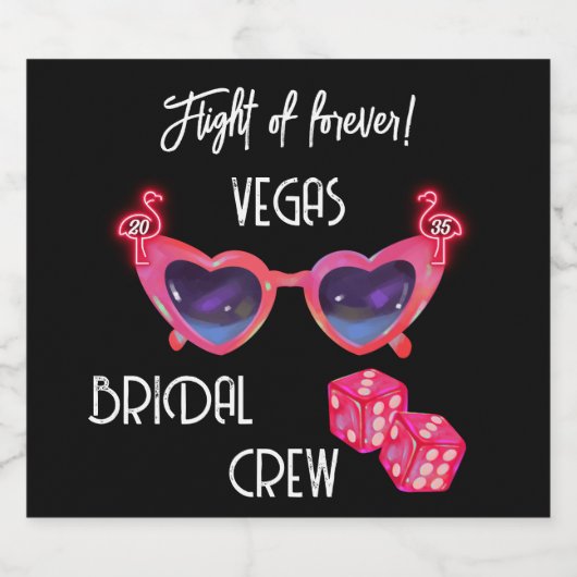 Bachelorette Weekend Vegas Pink Personalisiert Alkoholflaschenetikett (Einzelnes Label)