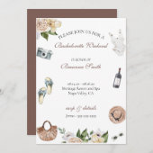 Bachelorette Weinkellerei am Wochenende Einladung (Vorne/Hinten)