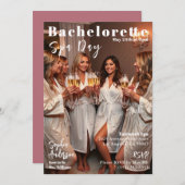 Bachelorette Wellness-Center Day Magazine Cover Einladung (Vorne/Hinten)