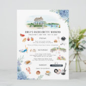 Bachelorette Wochenende | Amagansett, NY Einladung (Stehend Vorderseite)