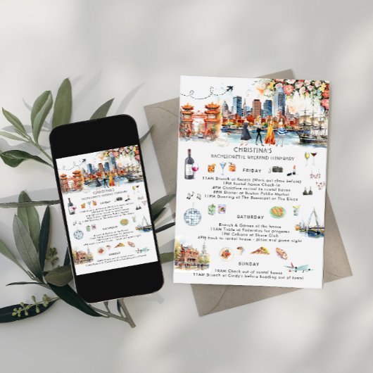 Bachelorette Wochenende | Boston Einladung