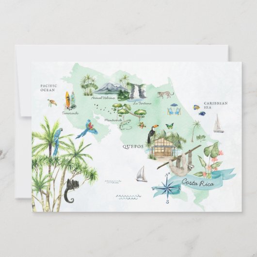 Bachelorette Wochenende | Costa Rica Einladung (Rückseite)