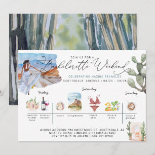 Bachelorette Wochenende Desert Cactus Inv Einladung