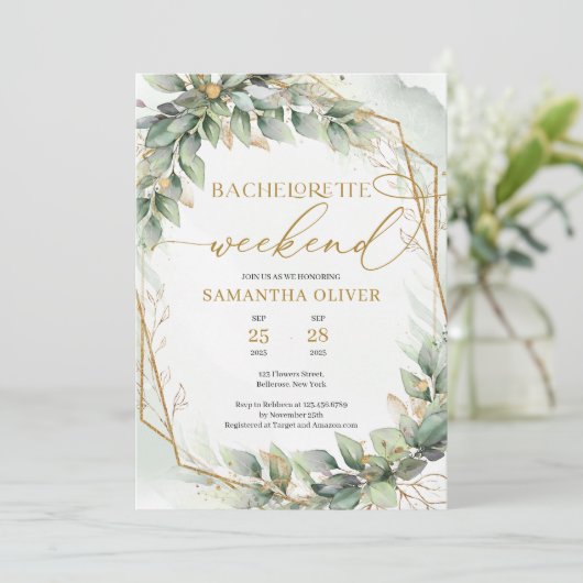 Bachelorette Wochenende Einladung (Stehend Vorderseite)