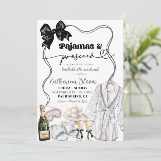 Bachelorette Wochenende Einladung (Stehend Vorderseite)