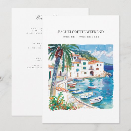 Bachelorette-Wochenende Einladung (Vorne/Hinten)