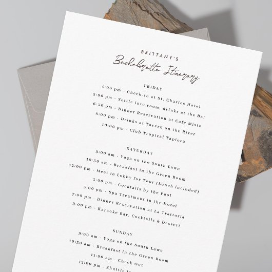 Bachelorette Wochenende Einladung