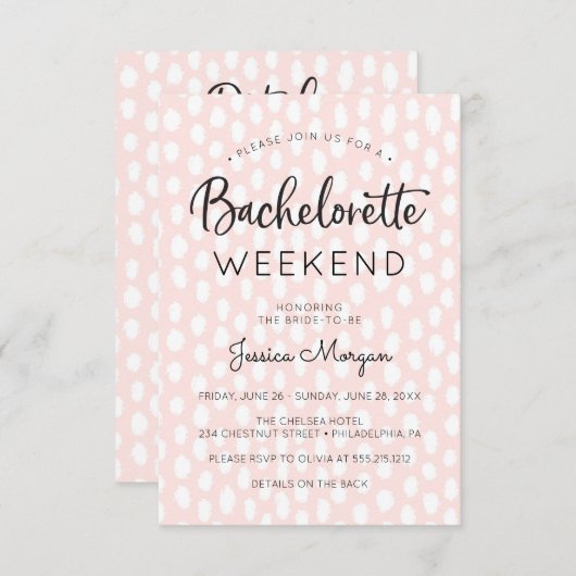 Bachelorette Wochenende Einladung (Vorne/Hinten)