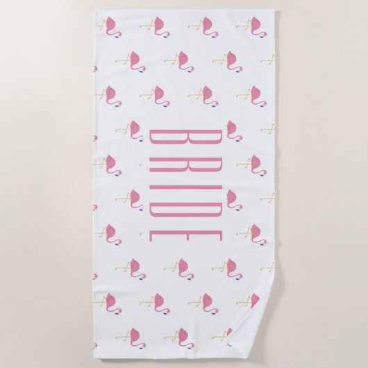Bachelorette Wochenende Flamingo Handtuch (Vorderseite)