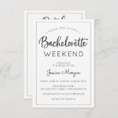 Bachelorette Wochenende - Goldrahmen Einladung (Vorne/Hinten)