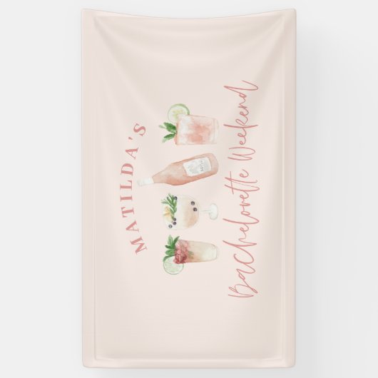 Bachelorette-Wochenende in Pink, gürnig, modern Banner (Vertikal)