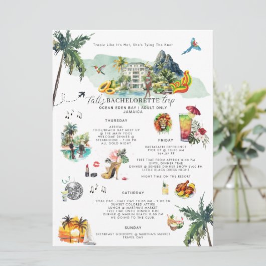 Bachelorette Wochenende | Jamaika Einladung (Stehend Vorderseite)