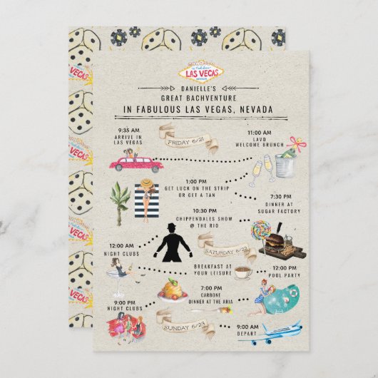 Bachelorette Wochenende Las Vegas (Vorne/Hinten)