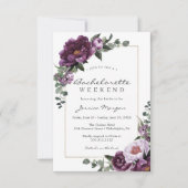 Bachelorette Wochenende Lila Einladung (Vorderseite)