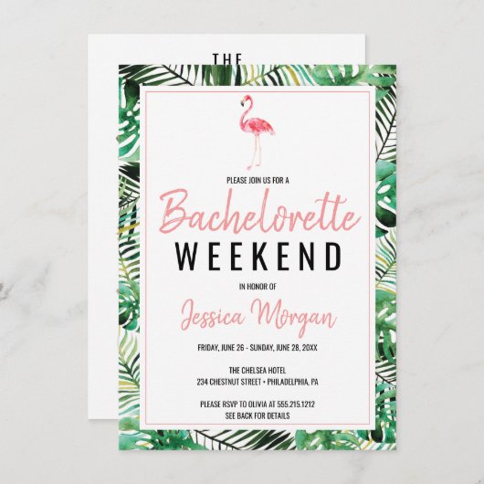 Bachelorette Wochenende Locarno Einladung (Vorne/Hinten)