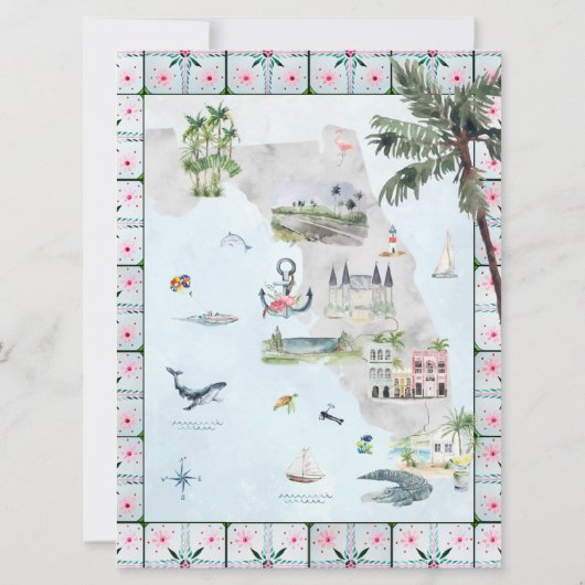 Bachelorette Wochenende | Miami Beach Einladung (Rückseite)